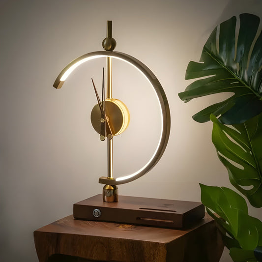 GlowBase Klocka Lampa – Lyxig Trådlös LED Klocka-Lampa