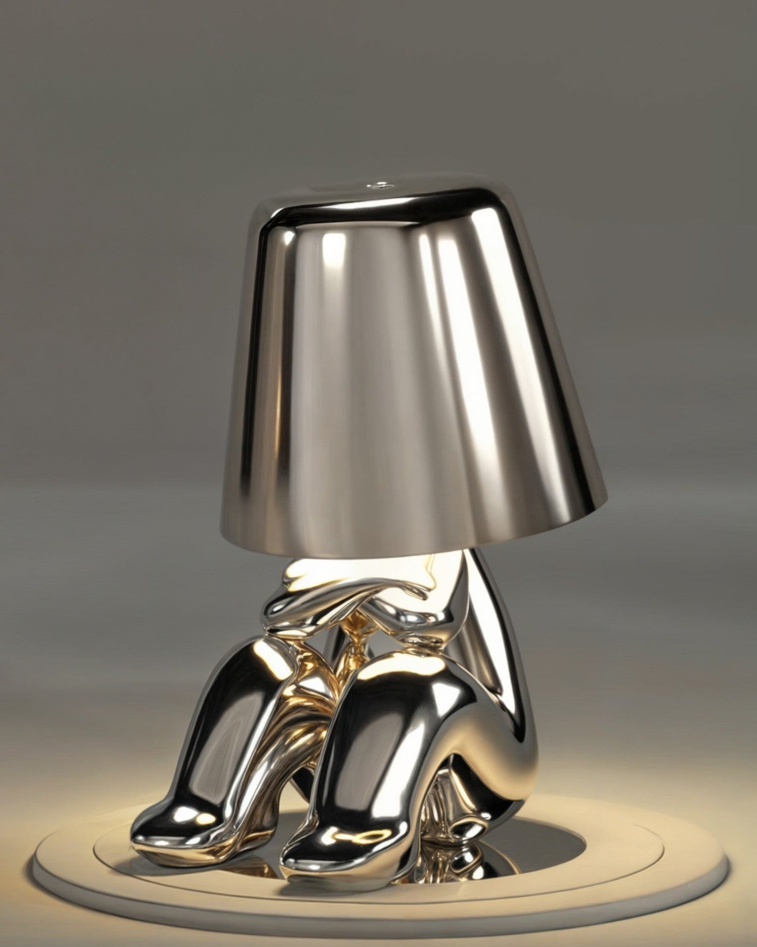 Guld USB uppladdningsbar bordslampa med dimmerfunktion 1800mAh