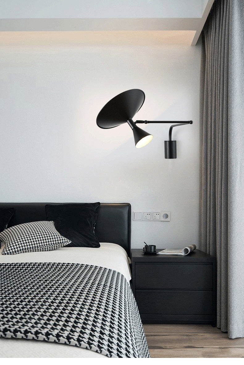 Inomhus Swing Arm Vägglampa För Sovrum Och Vardagsrum