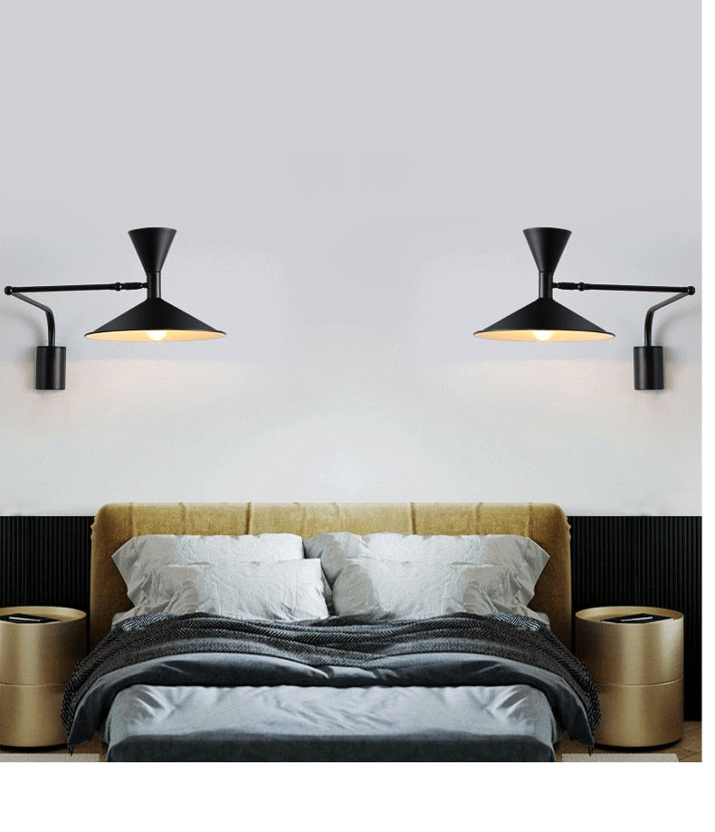 Inomhus Swing Arm Vägglampa För Sovrum Och Vardagsrum