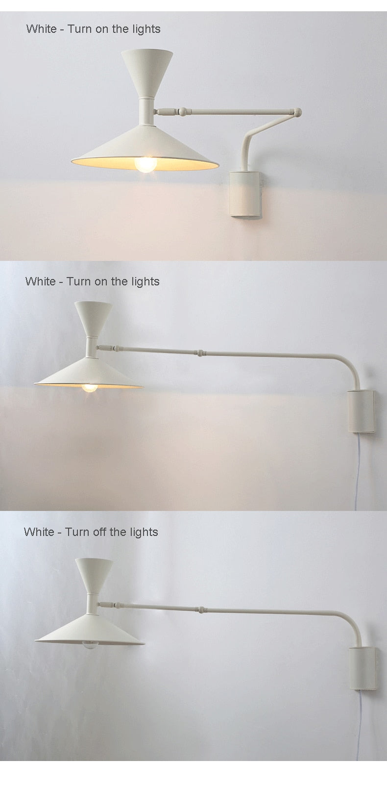 Inomhus Swing Arm Vägglampa För Sovrum Och Vardagsrum