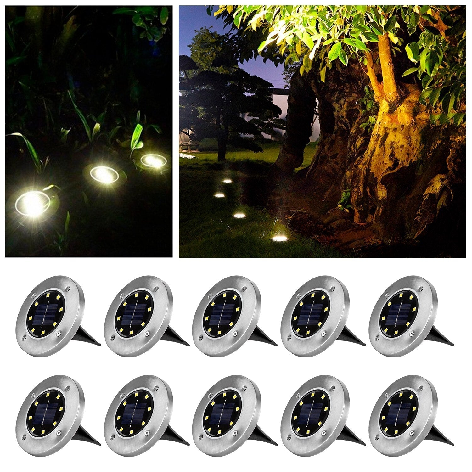 LED Solcells Trädgårdslampor Deluxe IP65 Vattentät Automatisk På/Av