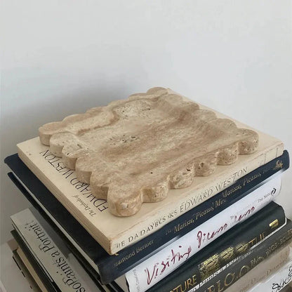 Naturstensdekorerande displayfat - Kvadratisk 20cm Estetisk