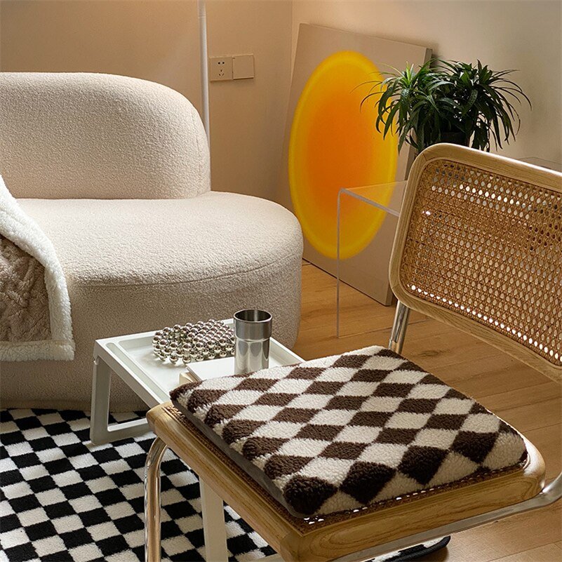 Nordisk rutigt diamant polar fleece kuddar 40cm