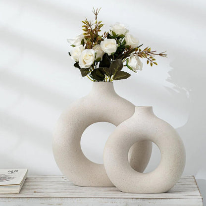 Minimalistisk Keramisk Vase | Nordisk Matt Finish | Miljövänlig | För Blommor