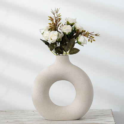 Minimalistisk Keramisk Vase | Nordisk Matt Finish | Miljövänlig | För Blommor