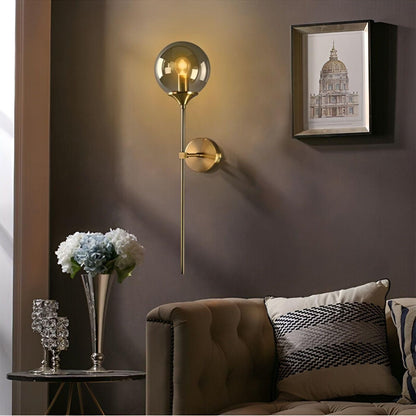 GlassGleam Lampa - Nordisk Guld Inomhus Glasboll Vägglampa