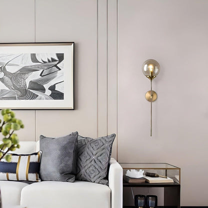 GlassGleam Lampa - Nordisk Guld Inomhus Glasboll Vägglampa