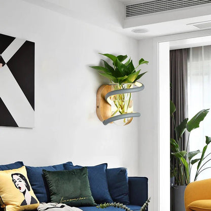 NORDLUME – Nordisk trähängande väggvas med LED-belysning