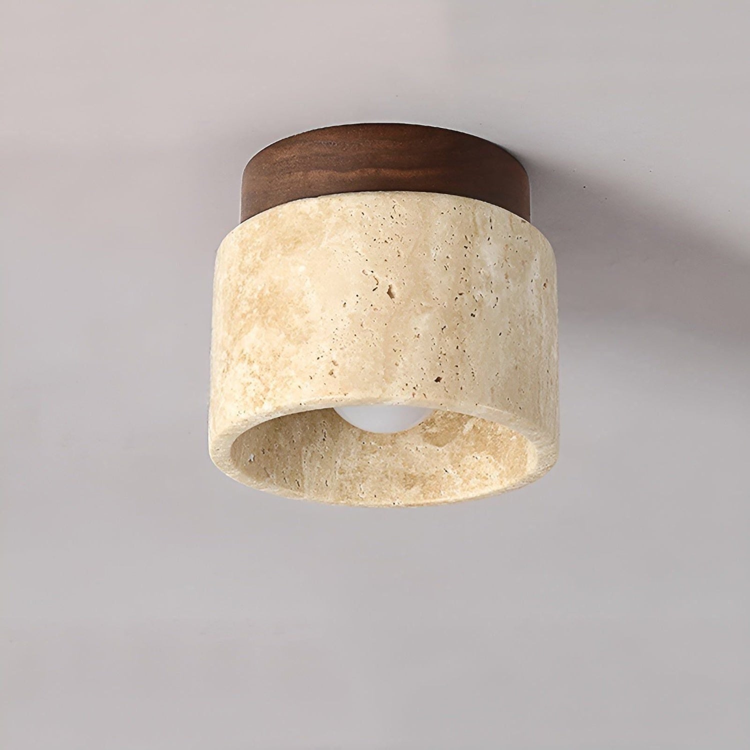 LumiStone - Wabi Sabi Gul Marmorerad Japansk Taklampa