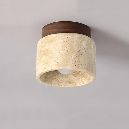 LumiStone - Wabi Sabi Gul Marmorerad Japansk Taklampa