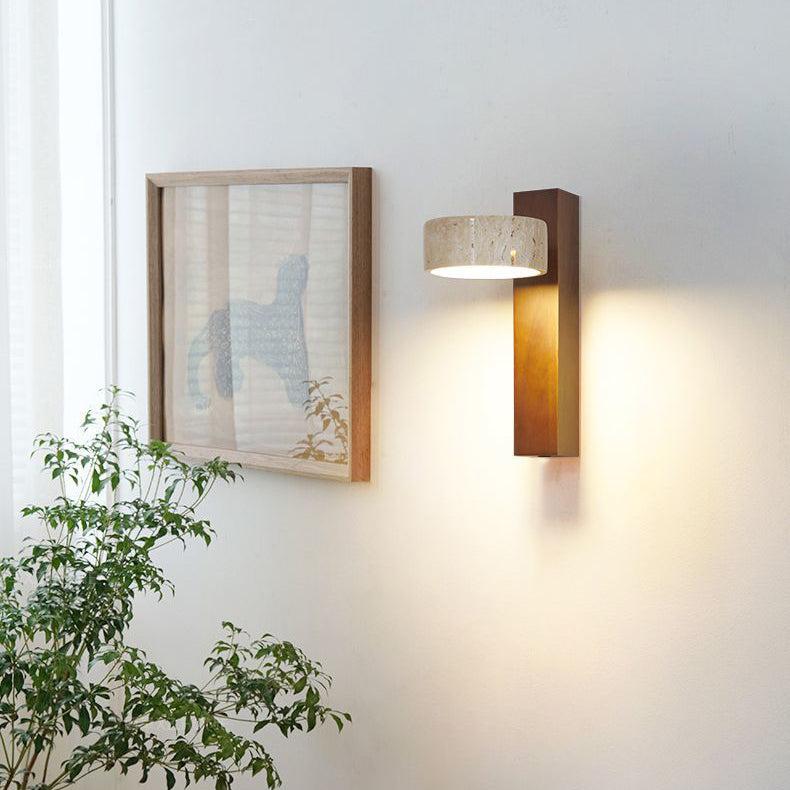 Travertin Vägghängd Lampa – Wabi Sabi Stil Vägglampa för Moderna Interiörer