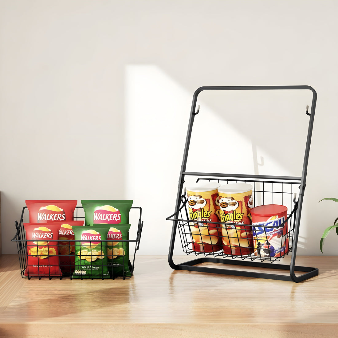 Avtagbar frukt- och grönsakskorg med platsbesparande design