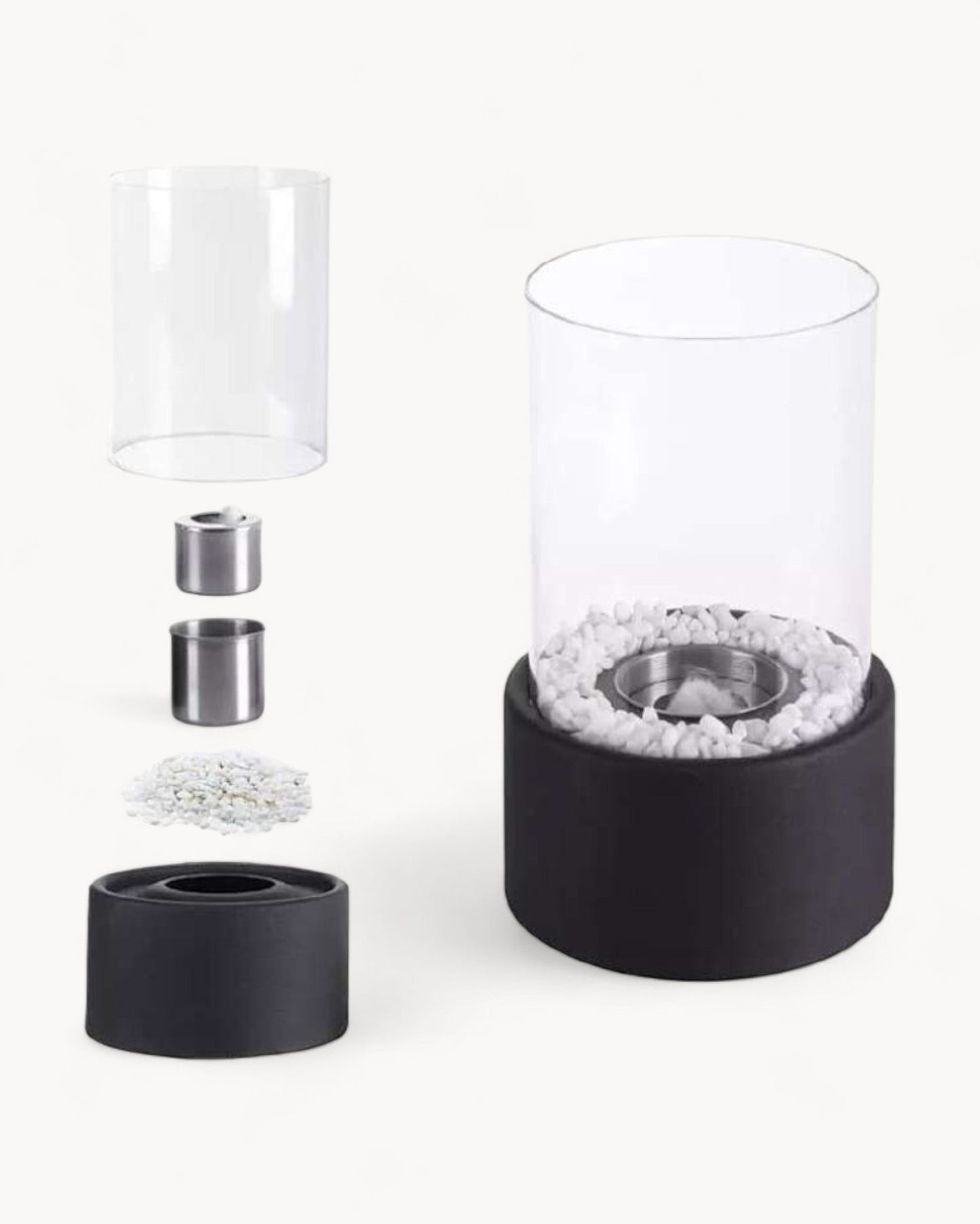 Carvallo – Elegant Oljelampa av Metall och Glas med Öppen Låga