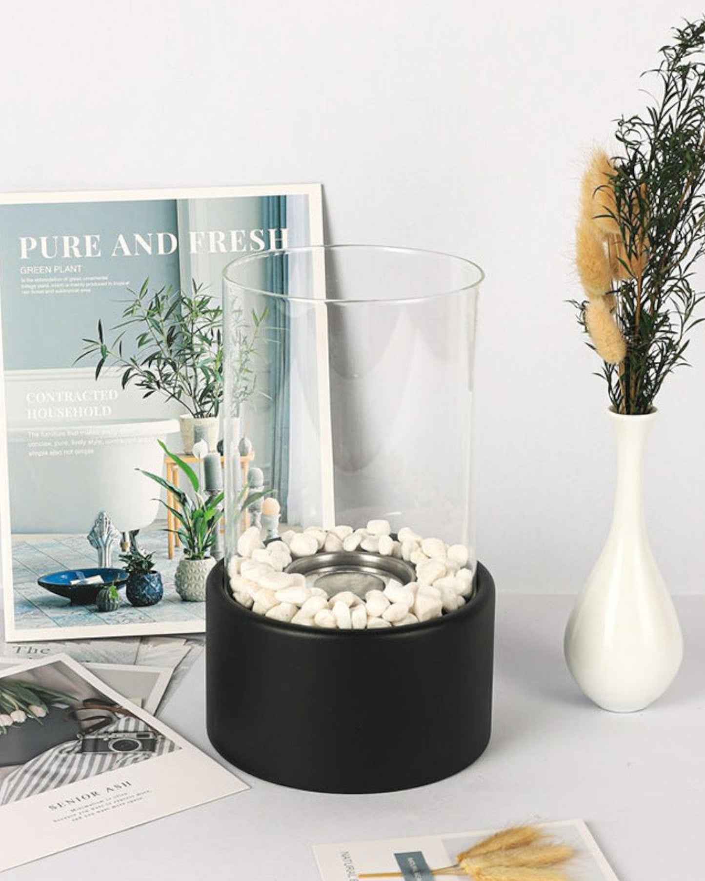 Carvallo – Elegant Oljelampa av Metall och Glas med Öppen Låga