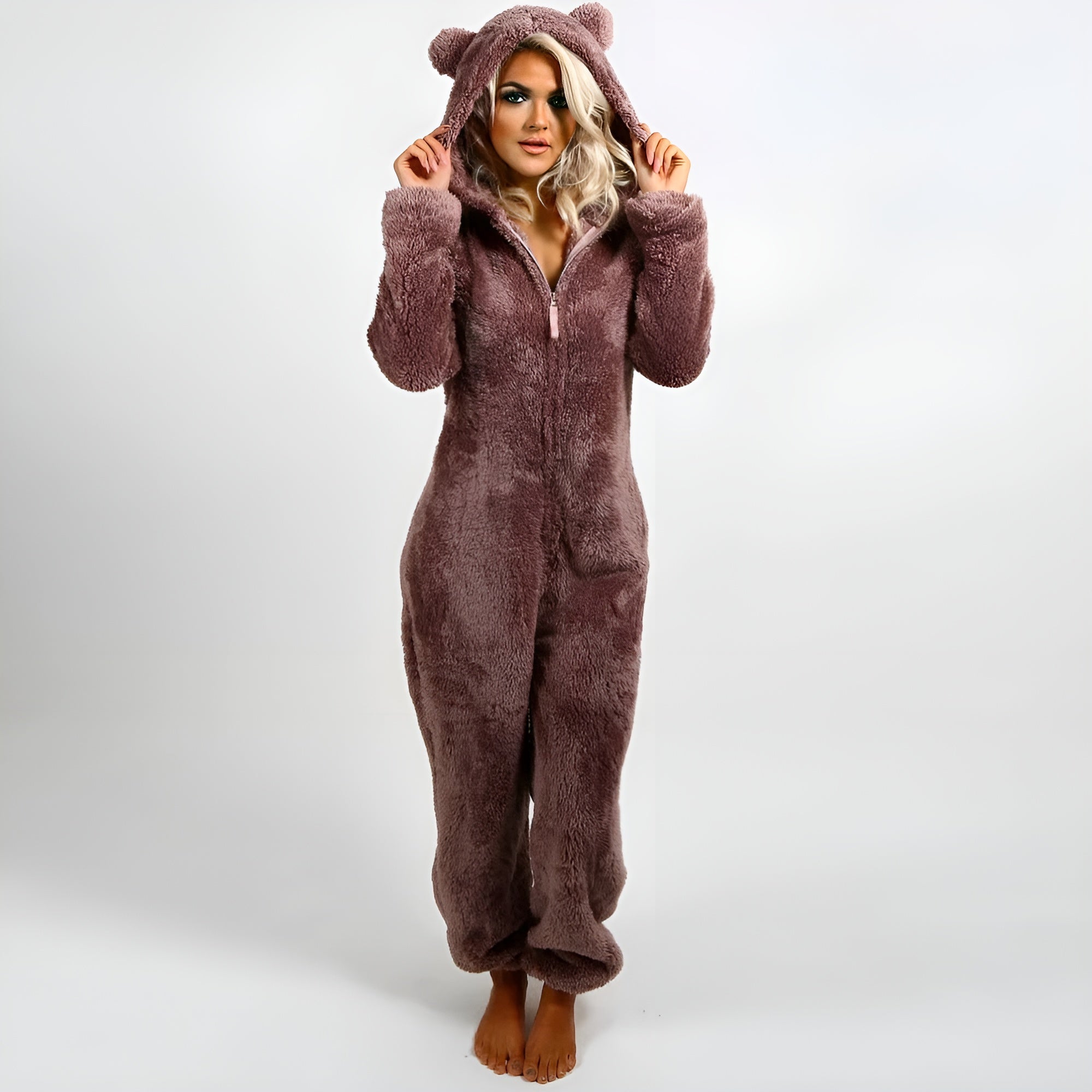 HugCloud Onesie – Mjuk fleece hoodie jumpsuit