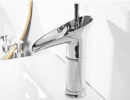 Vattenfall handfat blandare Vintage antikbrons enhandsgrepp blandare i mässing