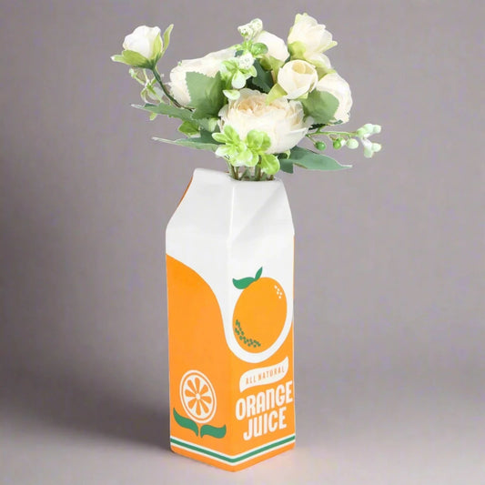 Vintage Orange Juice Keramisk Vask för Blommor och Dekor