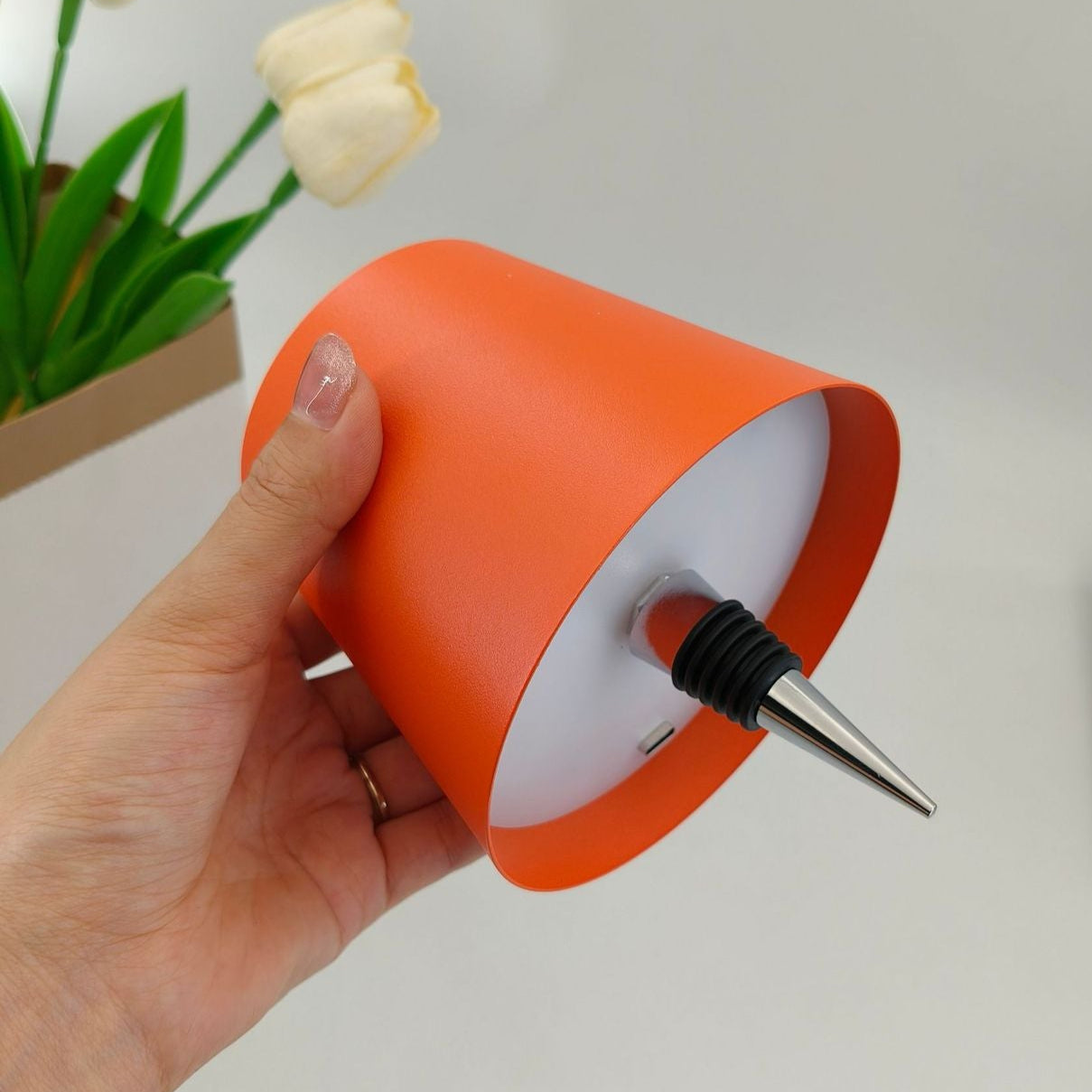 Flasklampa Metallbordslampa