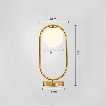 StellarSphere Light – Lyxig glaskula bordslampa med träbas