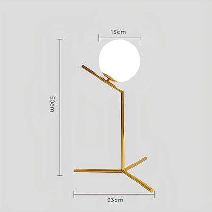 StellarSphere Light – Lyxig glaskula bordslampa med träbas