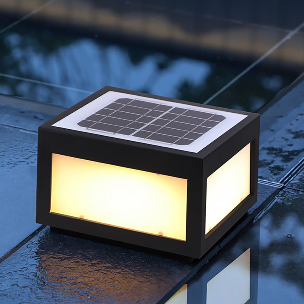 Solar Black Utomhus LED Stolplykta