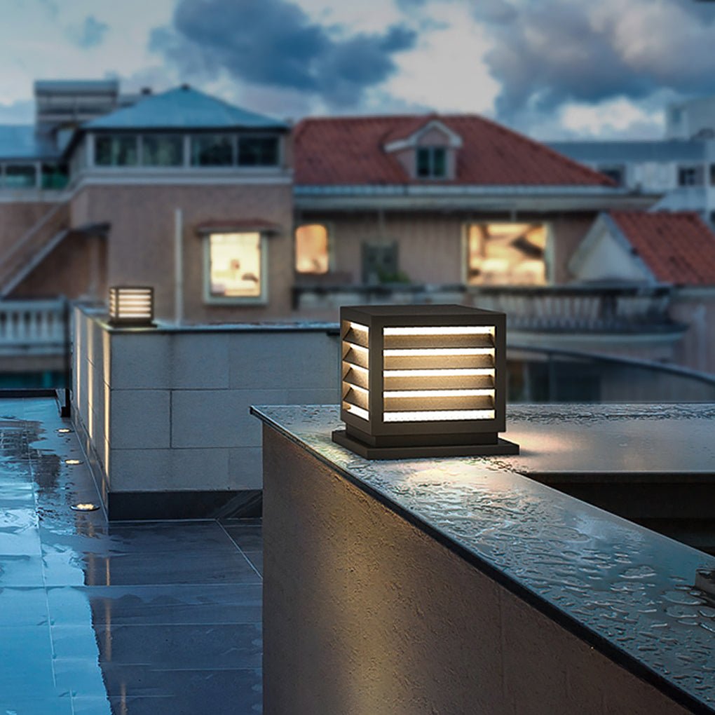 Utomhus Trädgård Stolplykta med Solar LED