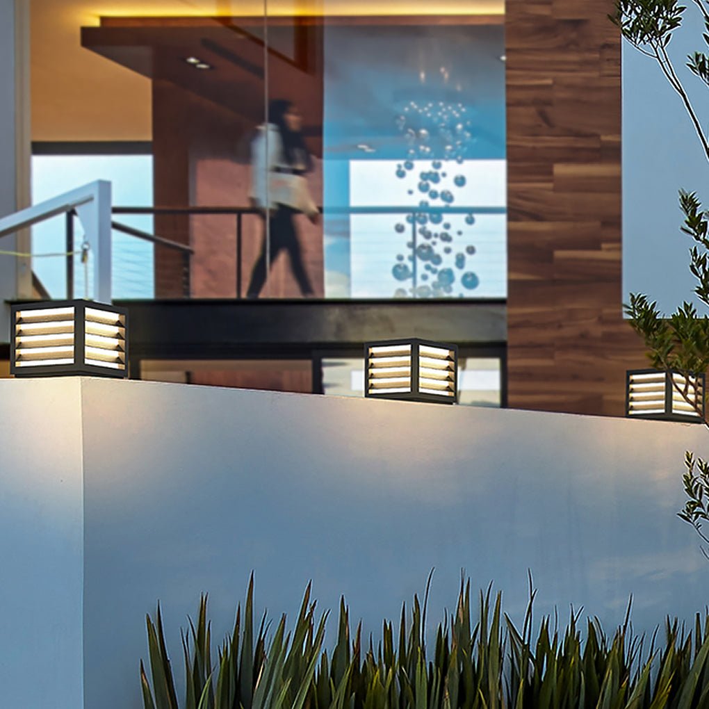 Utomhus Trädgård Stolplykta med Solar LED