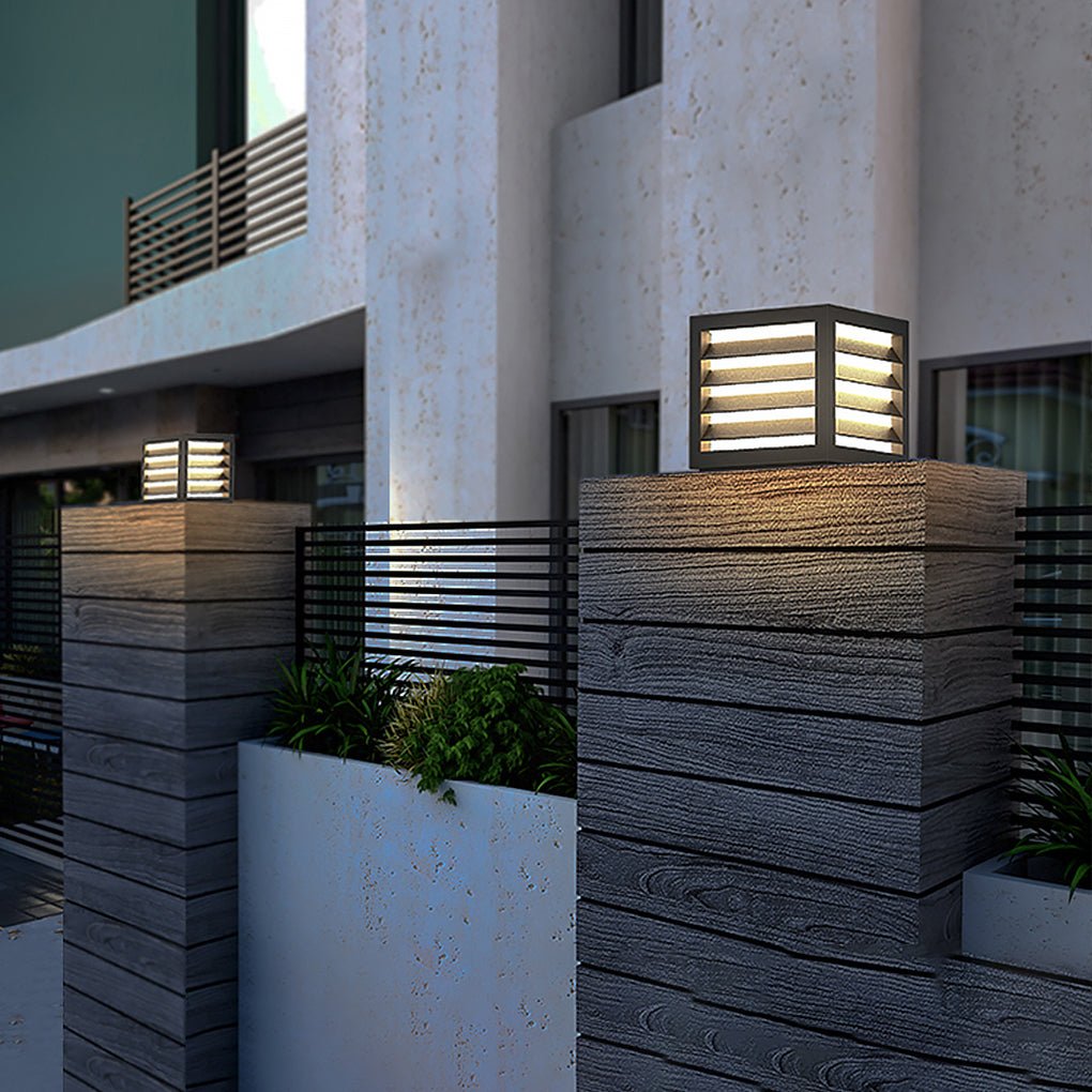 Utomhus Trädgård Stolplykta med Solar LED