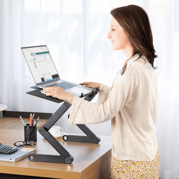 Luxora Justerbart Laptopstativ För Skrivbord Med Musmatta