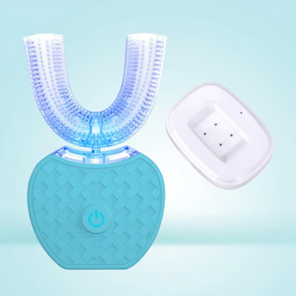 Elektrisk tandborste med blått ljus blekning