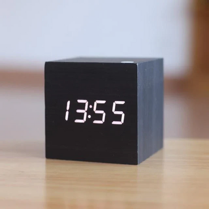 Trä Digital Klocka med LED Display