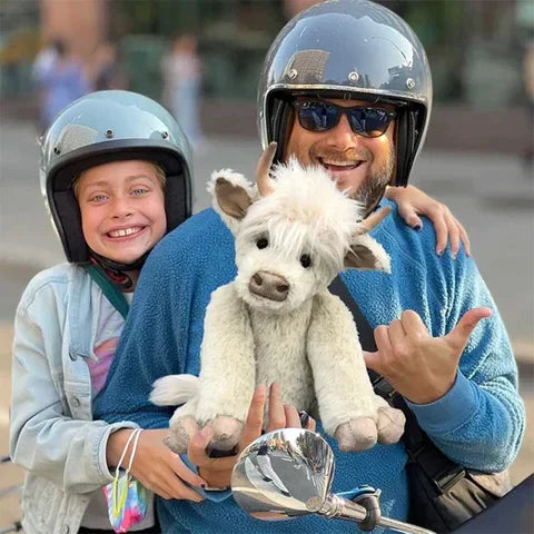 RoyaleGlow Highland Ko med Blommor Plyschleksak 25cm