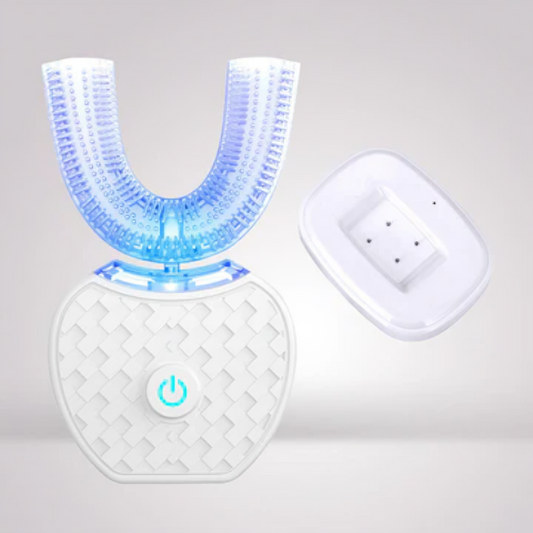Elektrisk tandborste med blått ljus blekning