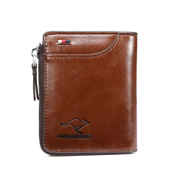 Royaleva Herrers RFID-blocker plånbok med dragkedja Multi kreditkortshållare khaki brun svart