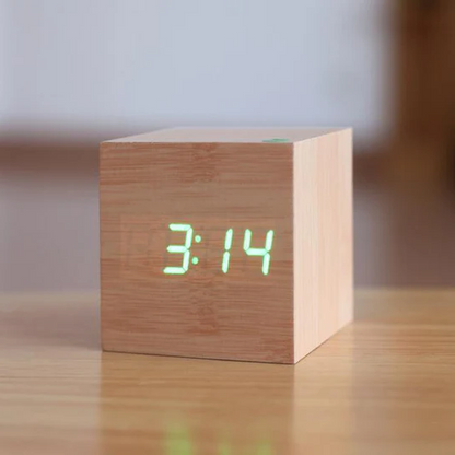 Trä Digital Klocka med LED Display