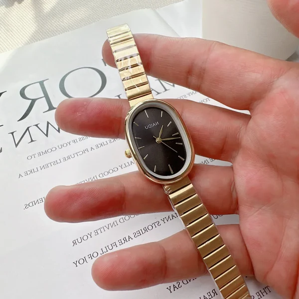 Royaleva Lyx Oval Kvinno Quartz Klocka (Rostfritt Stål)