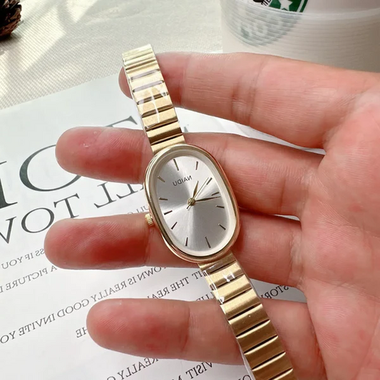 Royaleva Lyx Oval Kvinno Quartz Klocka (Rostfritt Stål)