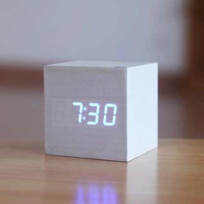 Trä Digital Klocka med LED Display