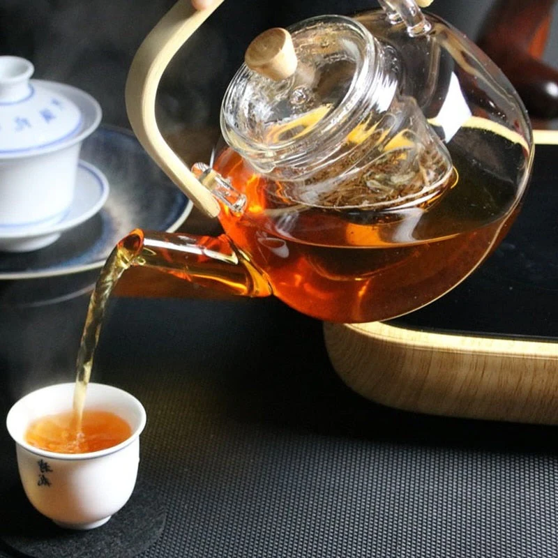 Värmebeständig borosilikatglas tekanna