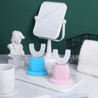 Elektrisk tandborste med blått ljus blekning