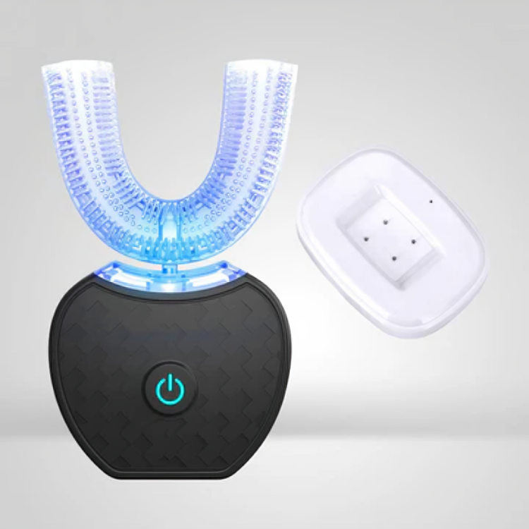 Elektrisk tandborste med blått ljus blekning