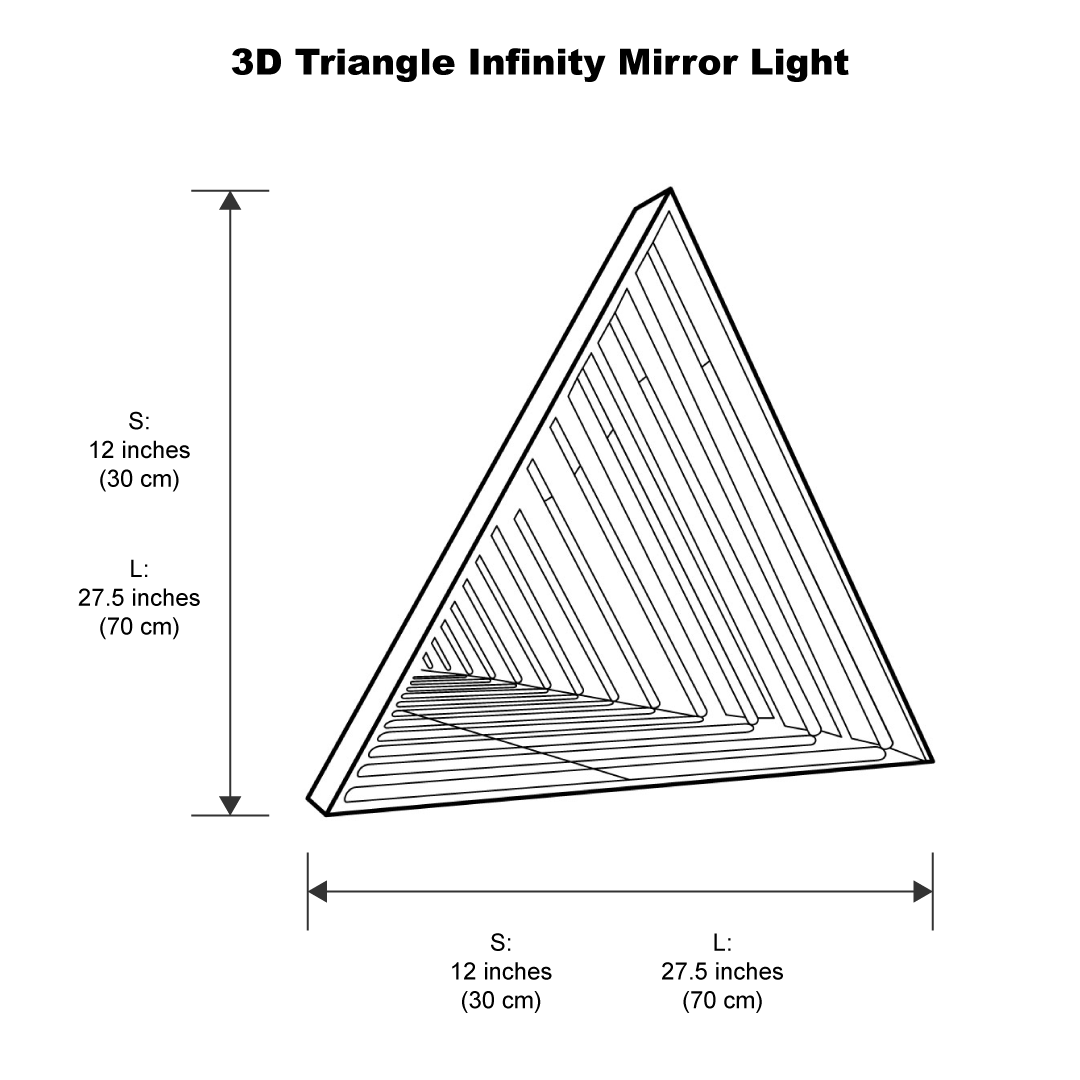 3D Triangel Oändlighet Spegel Vägglampa