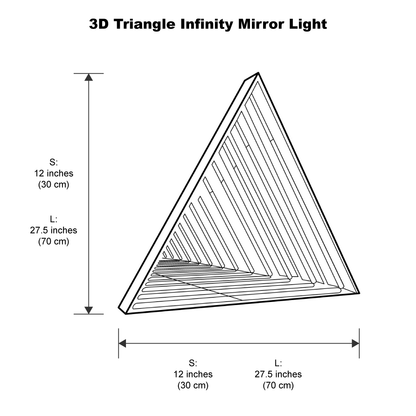 3D Triangel Oändlighet Spegel Vägglampa