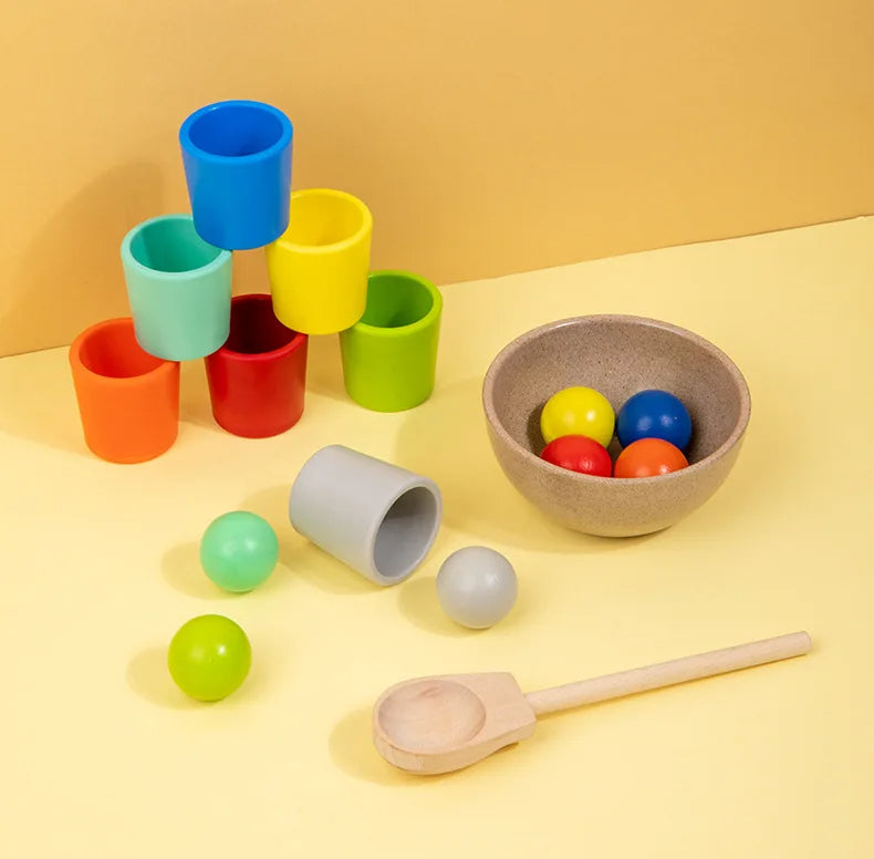 Montessori sorterings- och färgigenkänning träuppsättning