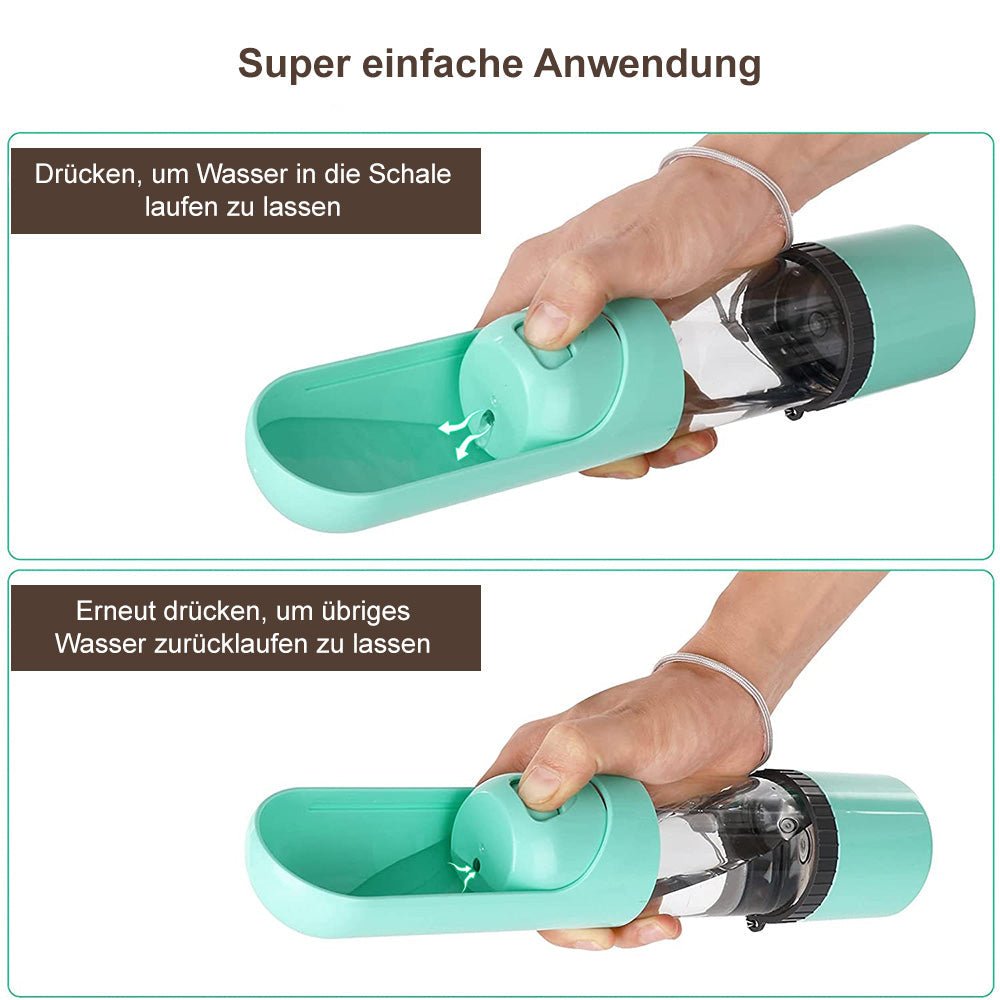 Pawbuddy 2-i-1 hundresenhetskopp - Bärbar vattenflaska och matskål - BPA-fri, läcksäker, idealisk för promenader och resor