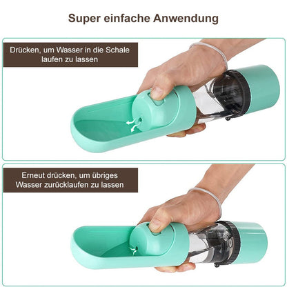 Pawbuddy 2-i-1 hundresenhetskopp - Bärbar vattenflaska och matskål - BPA-fri, läcksäker, idealisk för promenader och resor