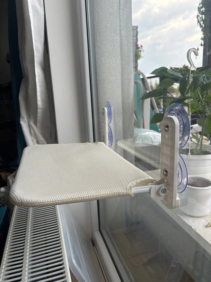 Pawperch – Fällbar katthängmatta med väggvänlig hållare | Borrlös fönsterplats för katter