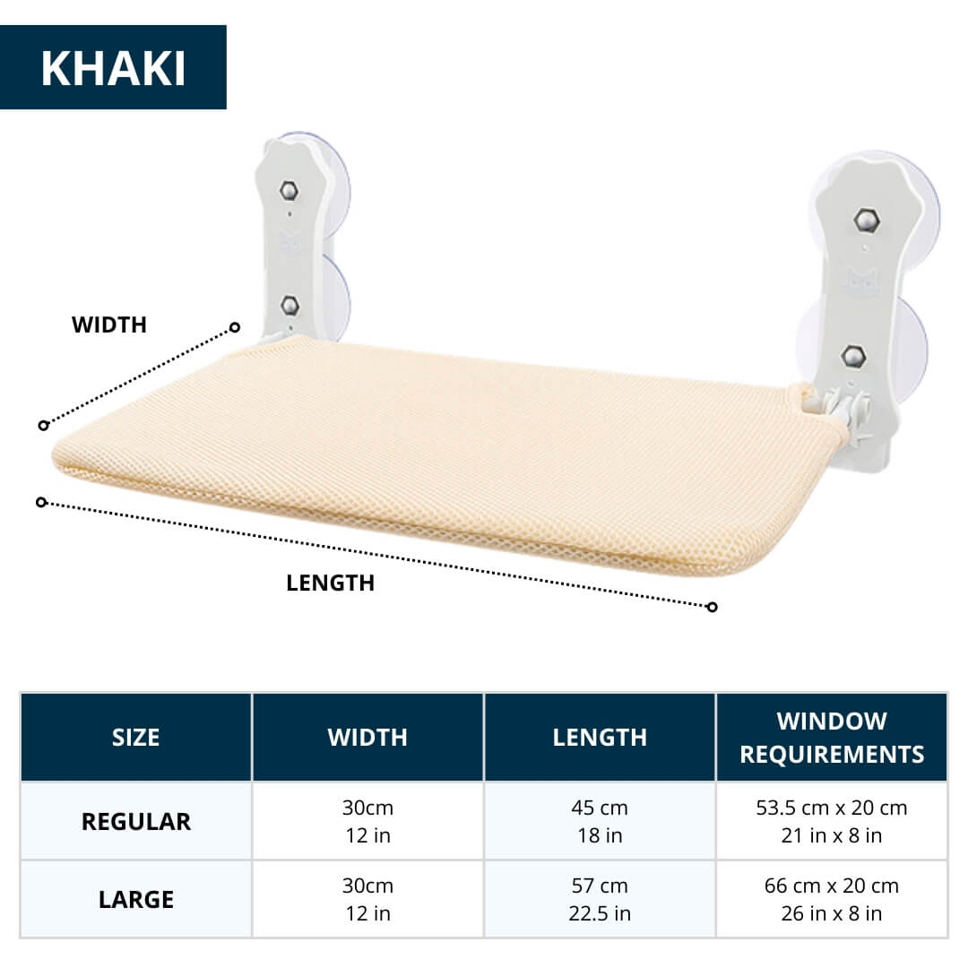 Pawperch – Fällbar katthängmatta med väggvänlig hållare | Borrlös fönsterplats för katter