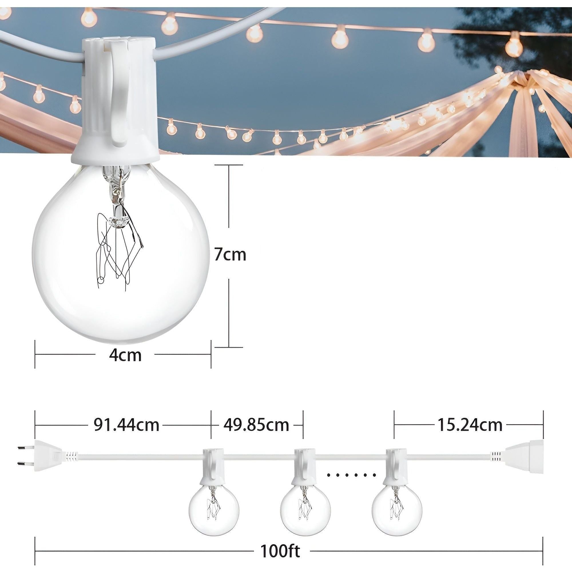 FairyFlicker String Lights - Lyxig terrassbelysning med vattentätt skydd